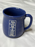 Vintage Studio Art Pottery Cobalt Blue Mug - Hand-Thrown Tribal Sgraffito Design