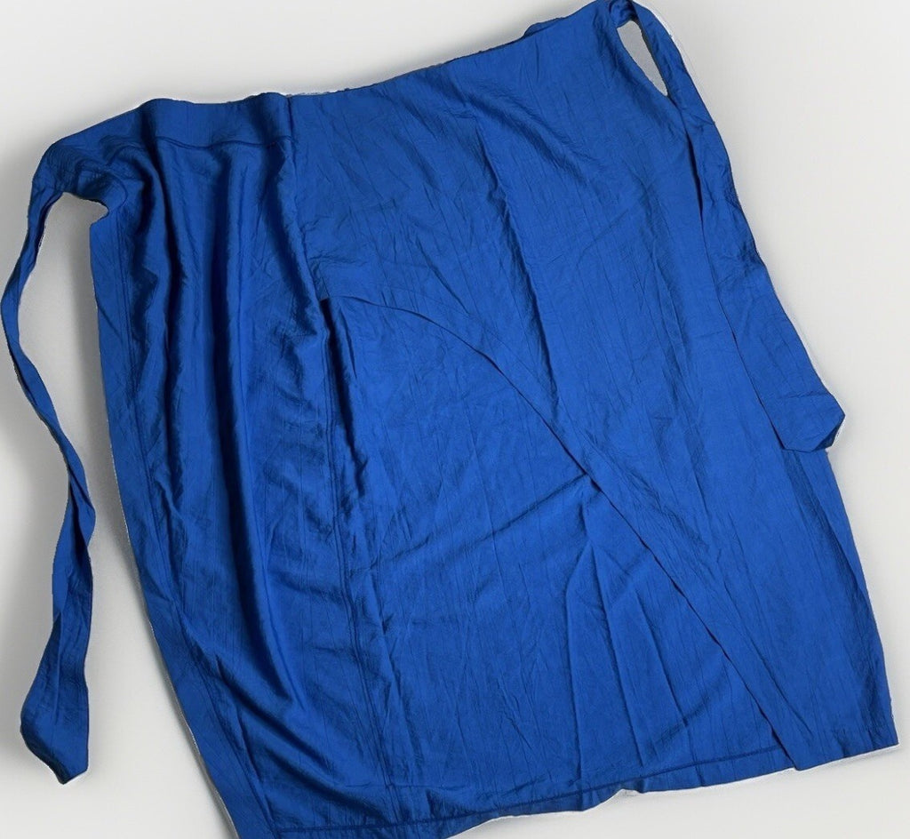 Soul of Mu Sax Blue Lightweight Midi Skirt with Side Tie - N