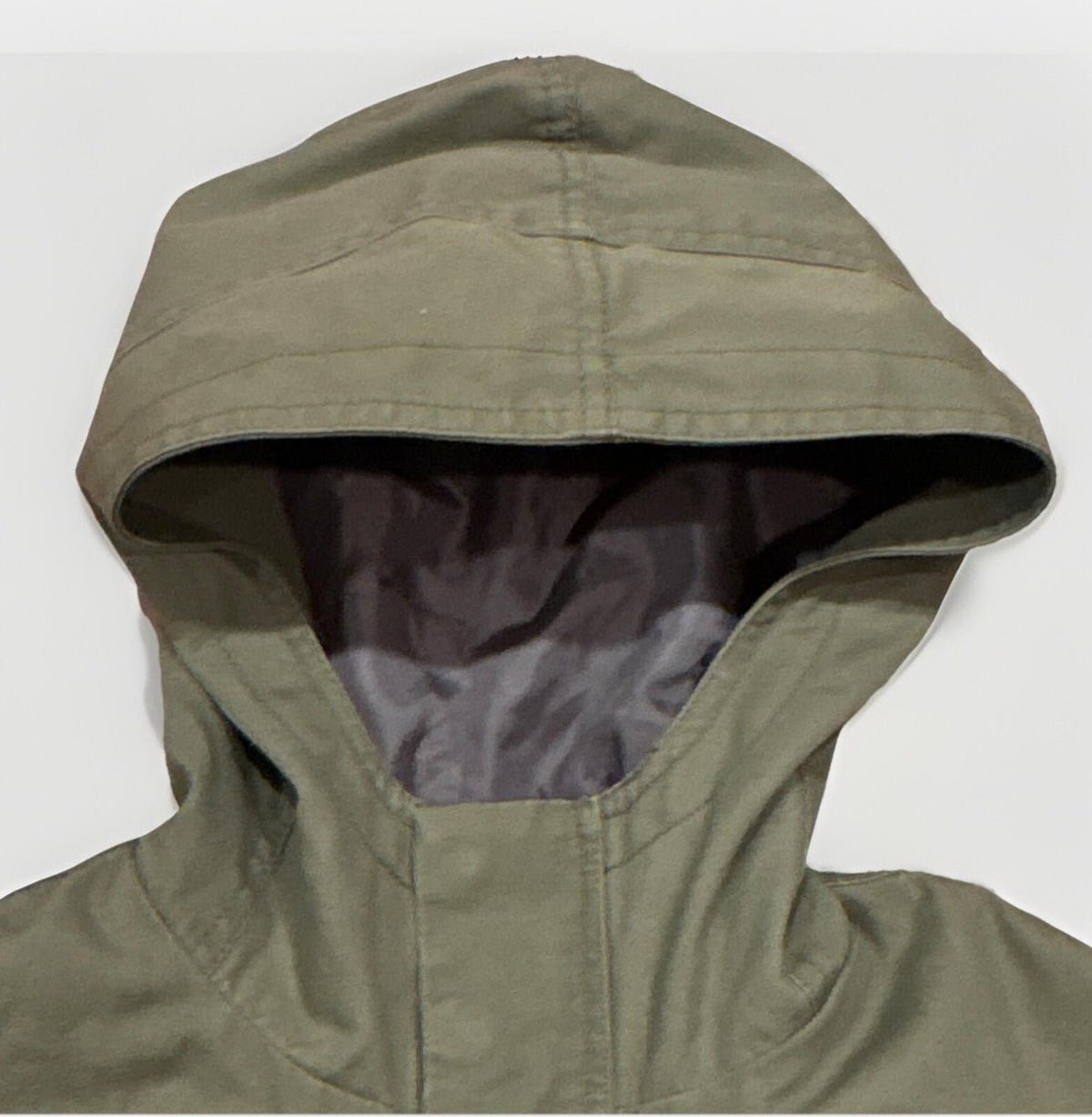 BDG Olive Green Hooded Military Parka Jacket with Flag Lined