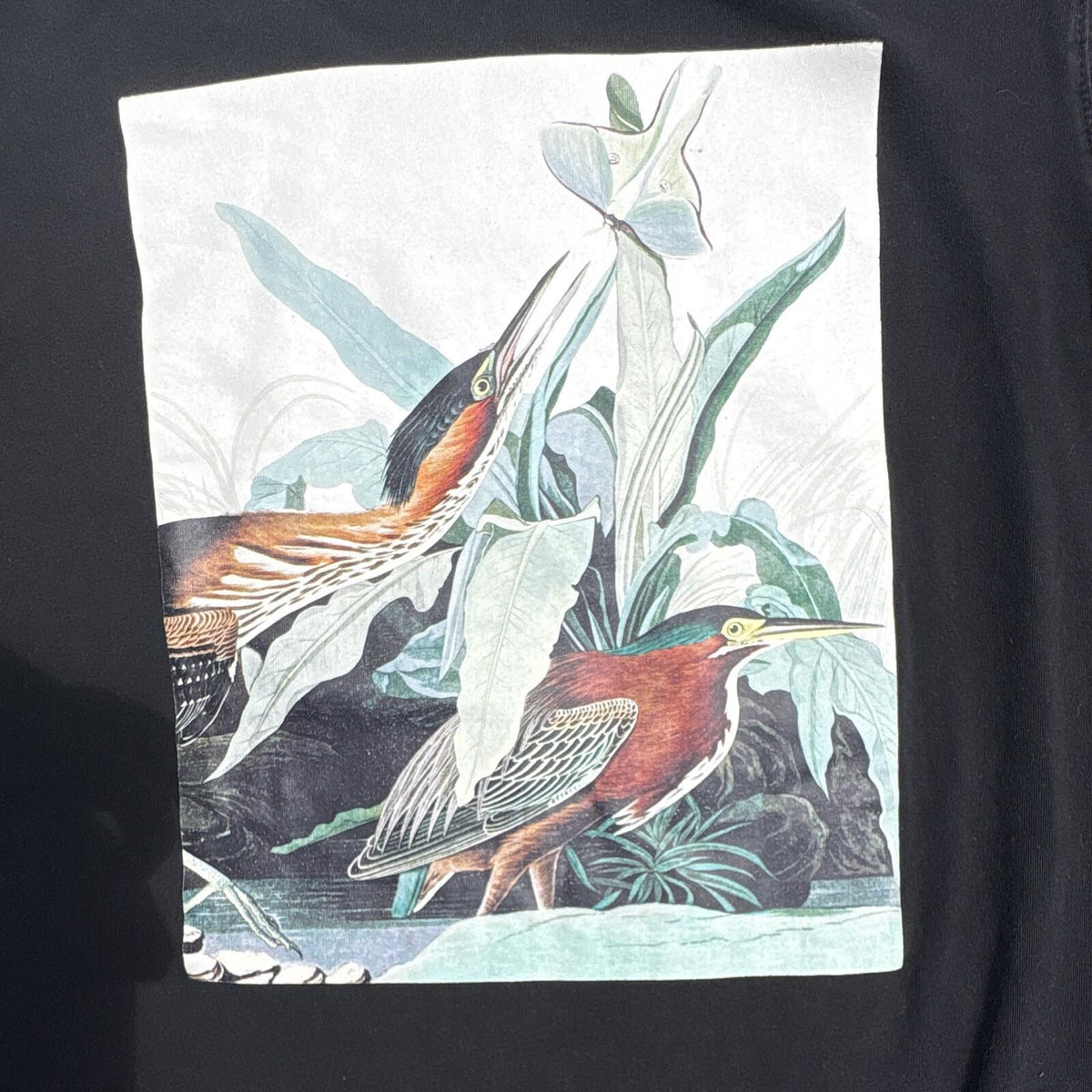 Heron Preston Black Green Heron Graphic T-Shirt Orange Patch