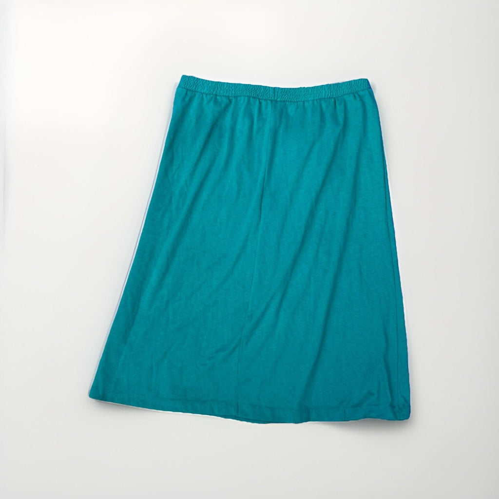 Chelsea Wearhouse Women's Green A-Line Midi Skirt Button-Tab