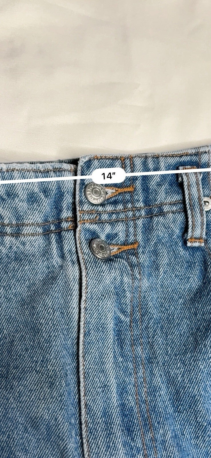 Vintage 1990s Jordache Blue Denim Midi Pencil Skirt, High-Ra
