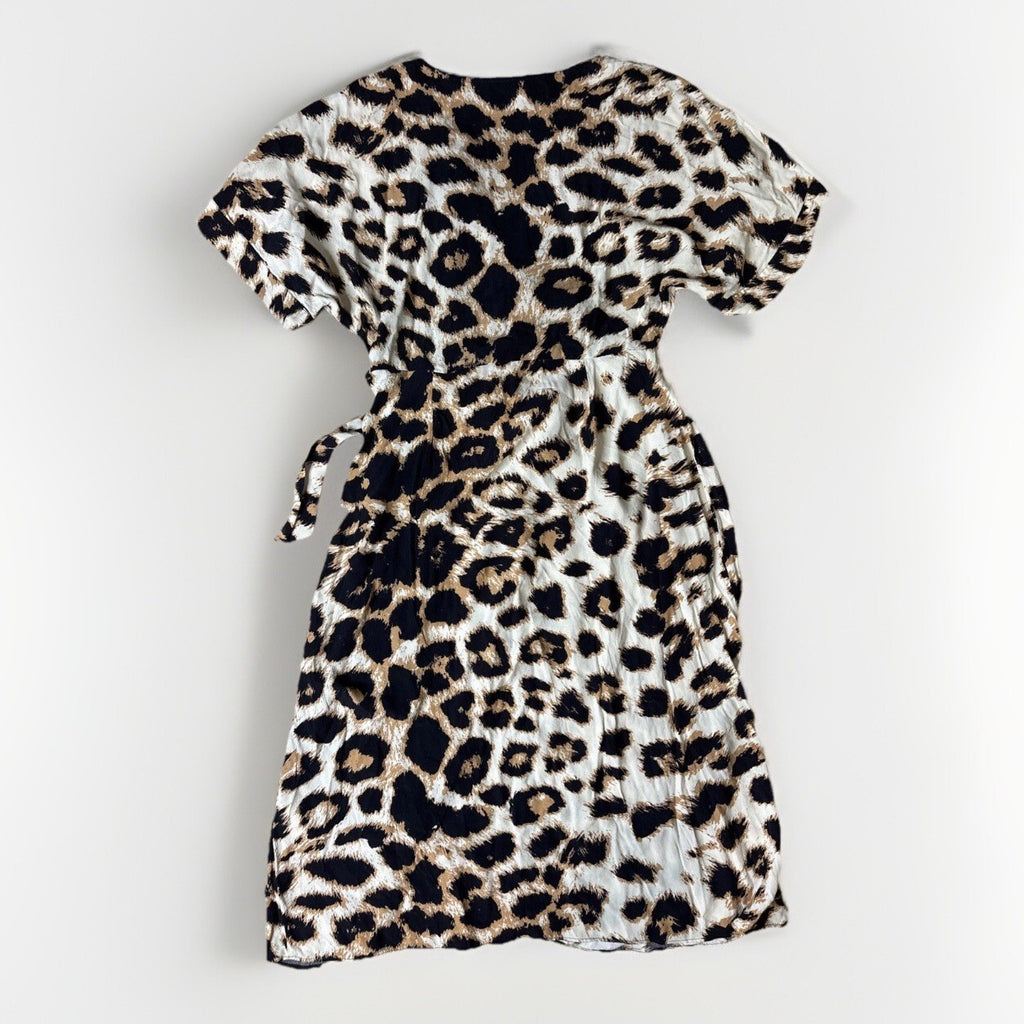 AWARE Vero Moda Eco Leopard Print Wrap Dress Size M