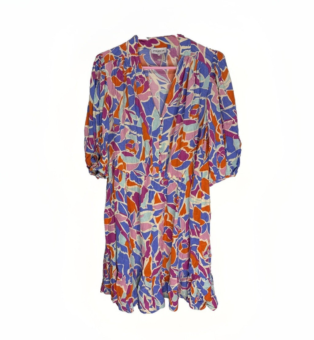 FRNCH Paris Valentine Mini Dress - Vibrant Multi Balloon-Sle