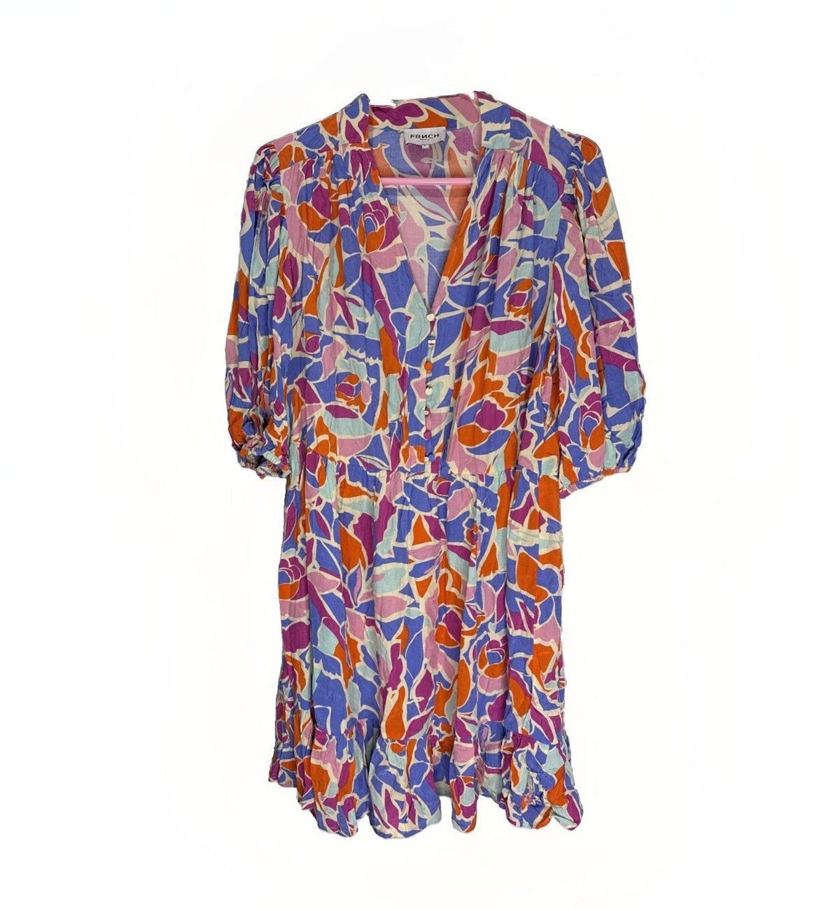 FRNCH Paris Valentine Mini Dress - Vibrant Multi Balloon-Sle
