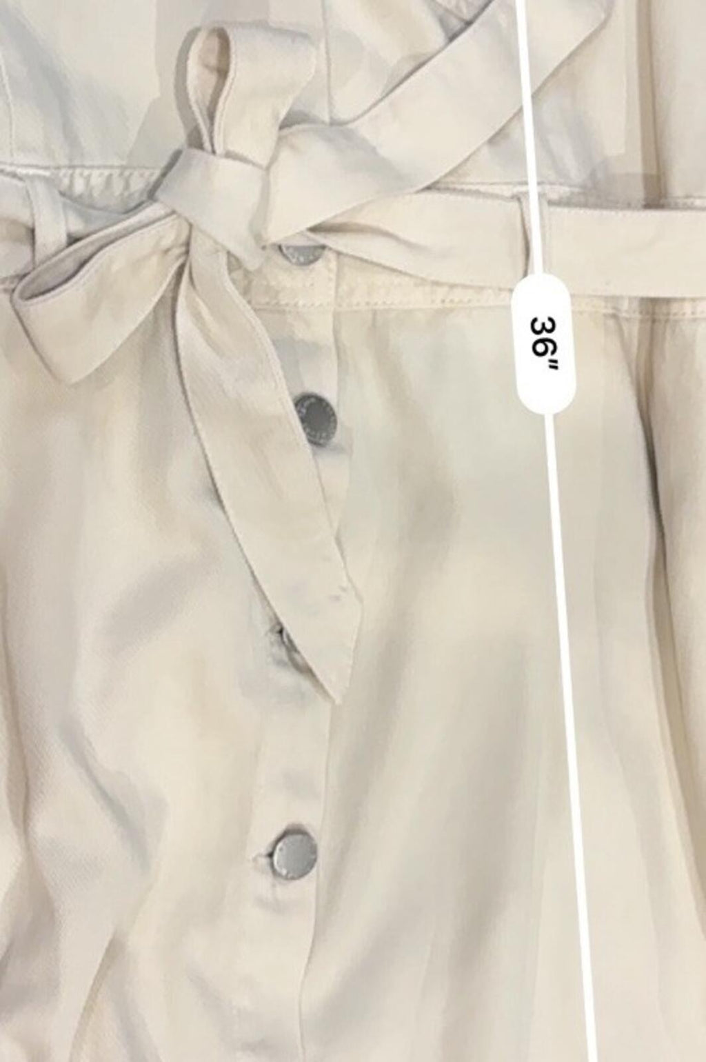 Velvet Heart Cream Denim Sleeveless Shirt Dress with Belt -