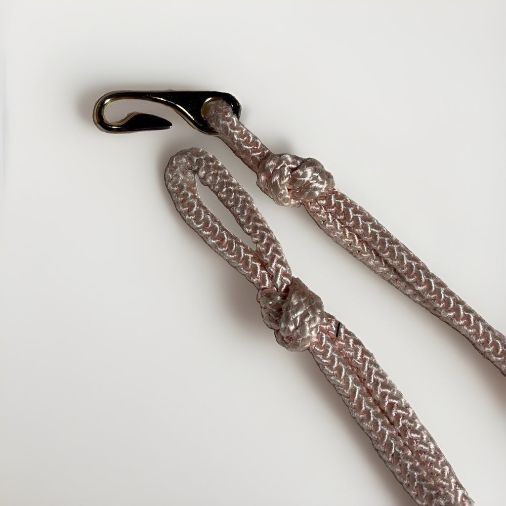 Vintage 80s Pink Braided Satin Belt with Faux Pearls & Gold-
