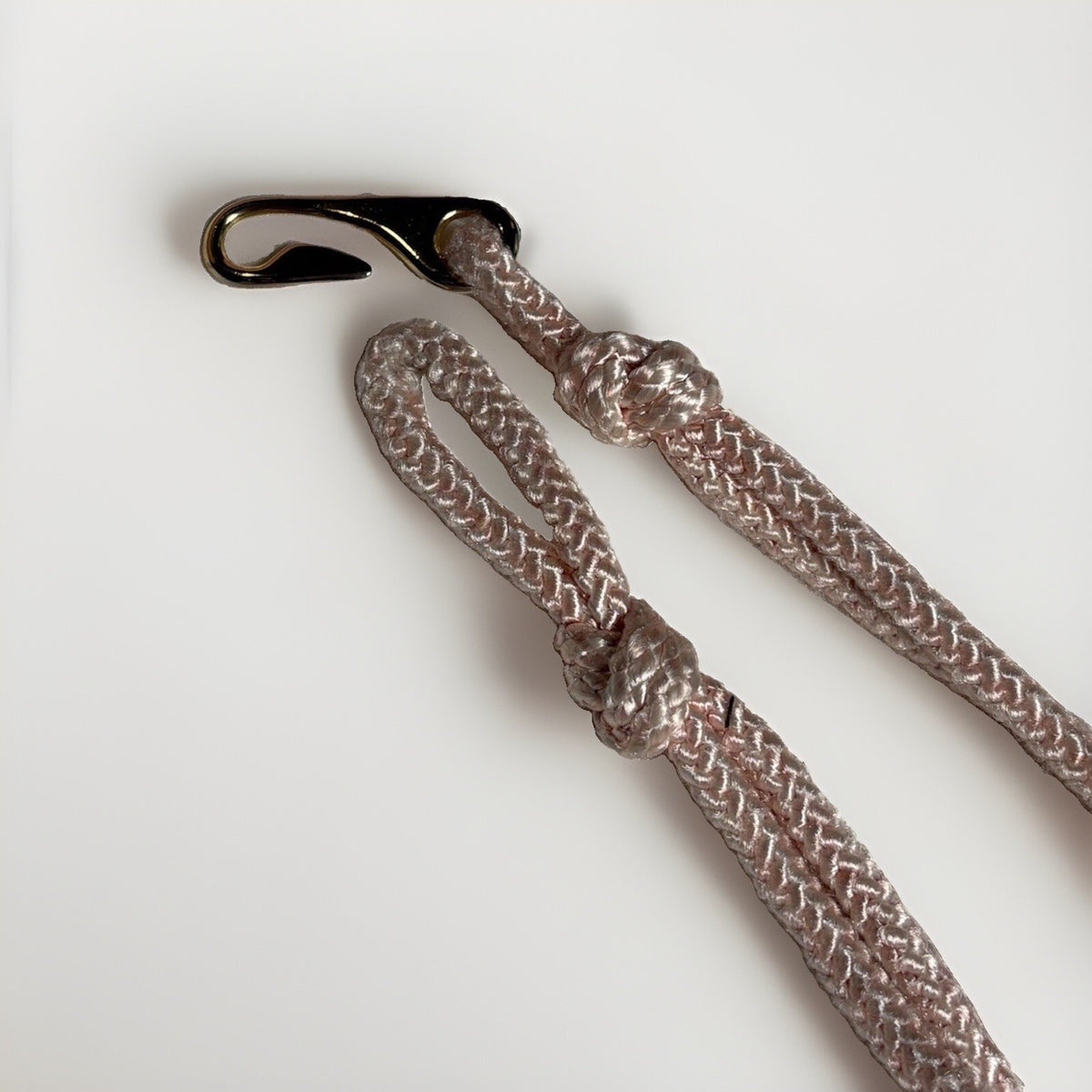 Vintage 80s Pink Braided Satin Belt with Faux Pearls & Gold-