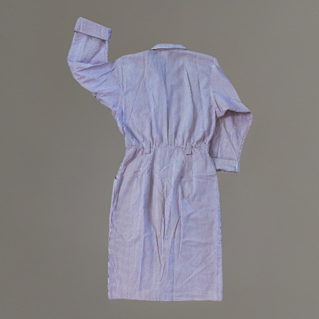 1980s Taurus II Red and White Stripe Union-Made Shirt Dress