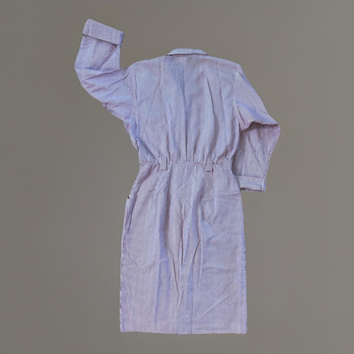 1980s Taurus II Red and White Stripe Union-Made Shirt Dress