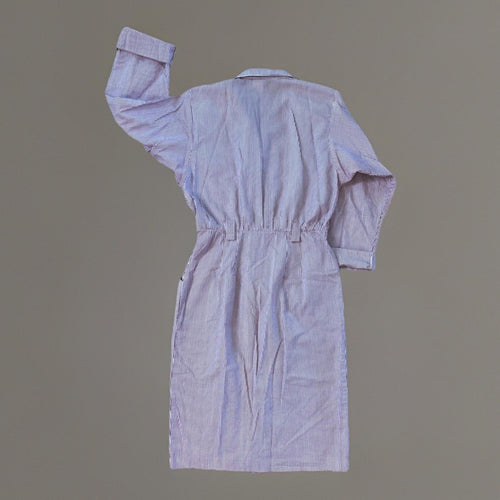 1980s Taurus II Red and White Stripe Union-Made Shirt Dress