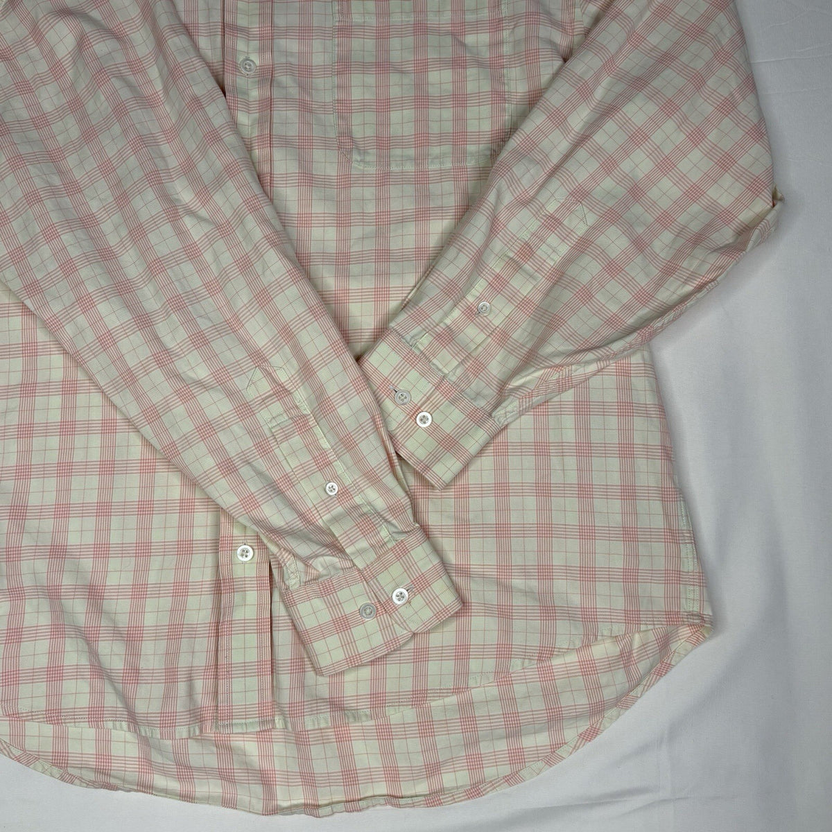 Fairway & Greene "The Club Shirt" Pink Tattersall Plaid 100%