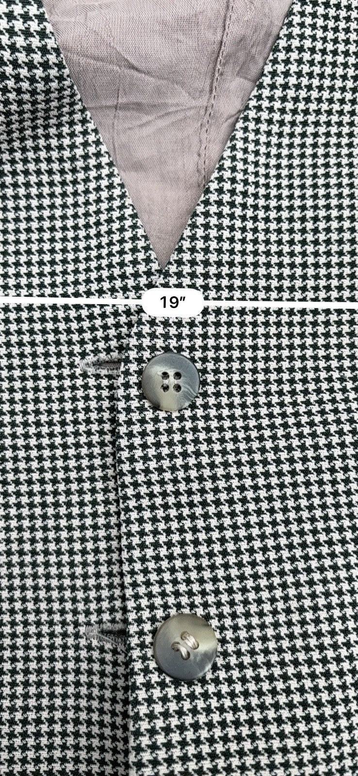 Vintage 90s Tamotsu Wool Blend Micro Houndstooth Vest L