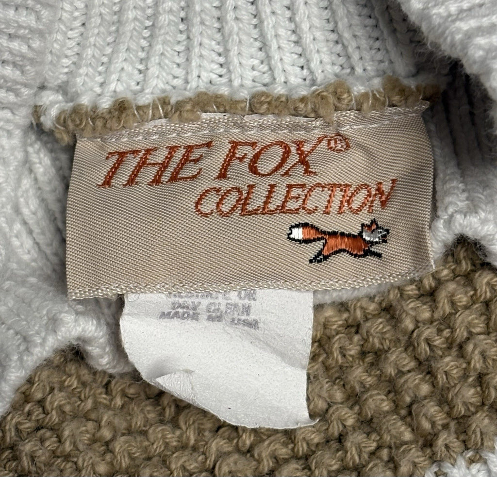 Vintage 1980s The Fox Collection Textured Knit Stripe Mock T