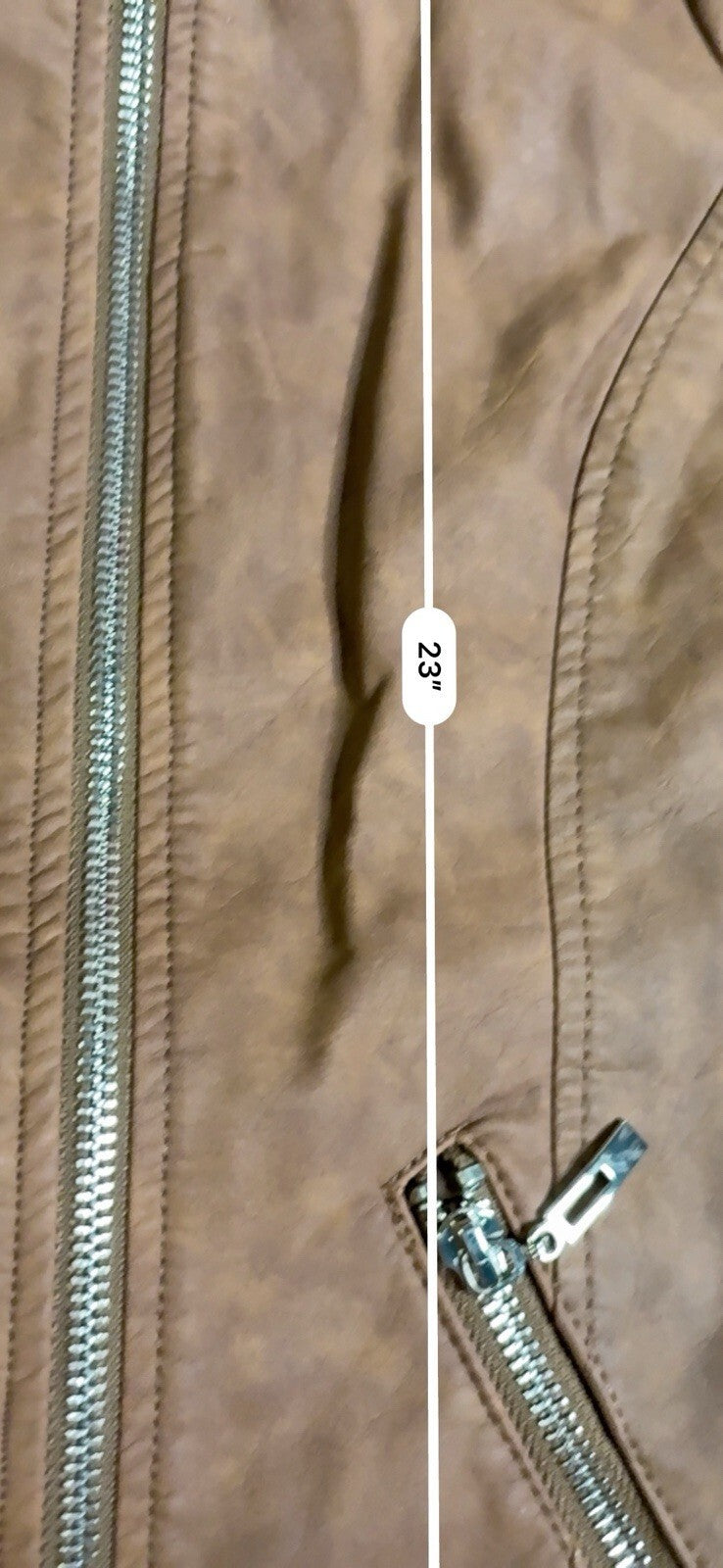 Chico's 1 Jacquard Moto Jacket Large Brown Faux Leather