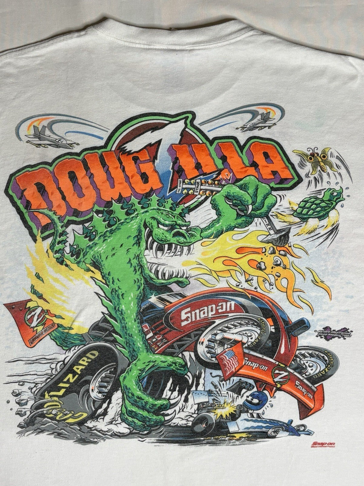 Y2K Dougzilla Snap-on Racing Signed Vintage T-Shirt XL Fruit