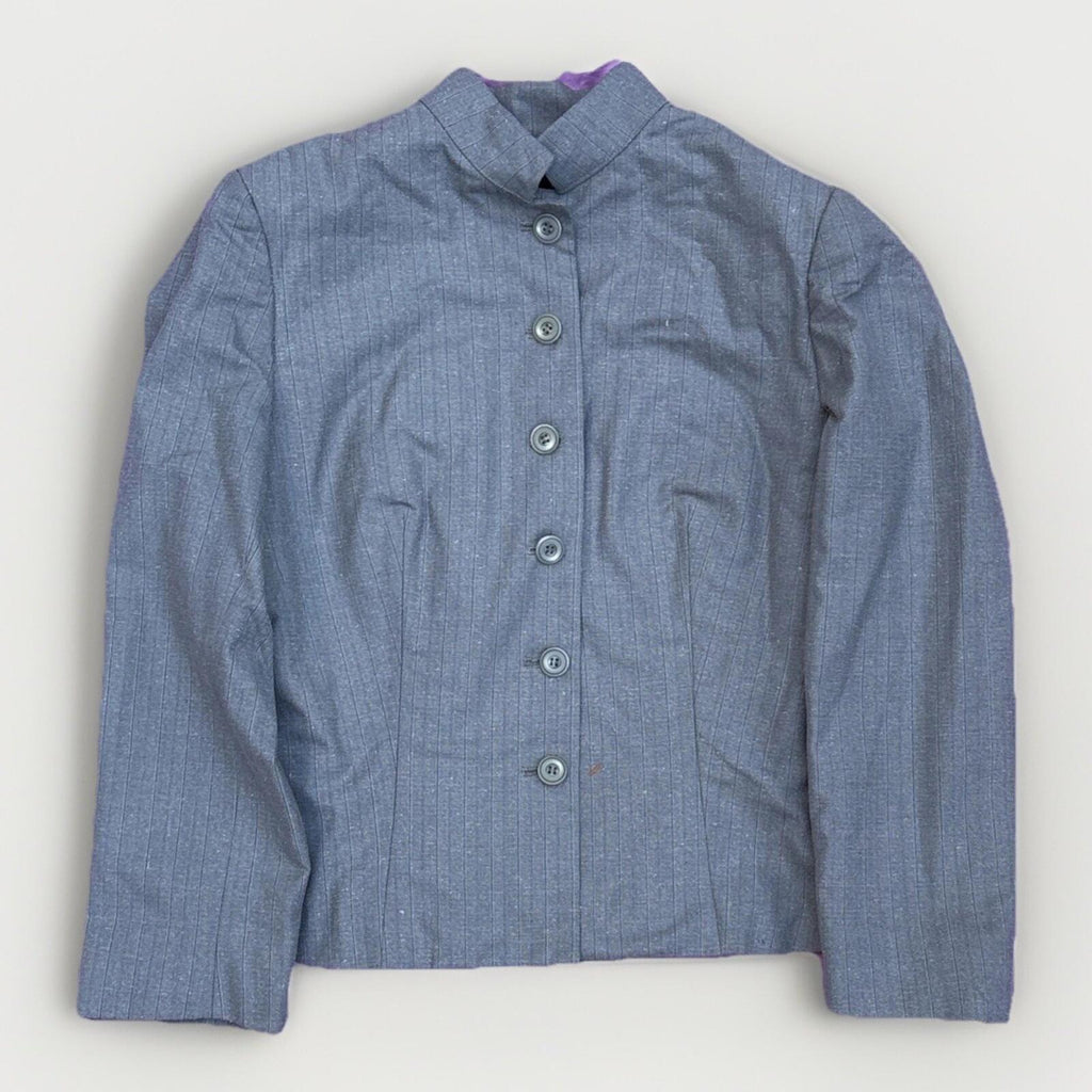 Vintage Charlie Brown Custom Tailor Gray Pinstripe Suit Blaz