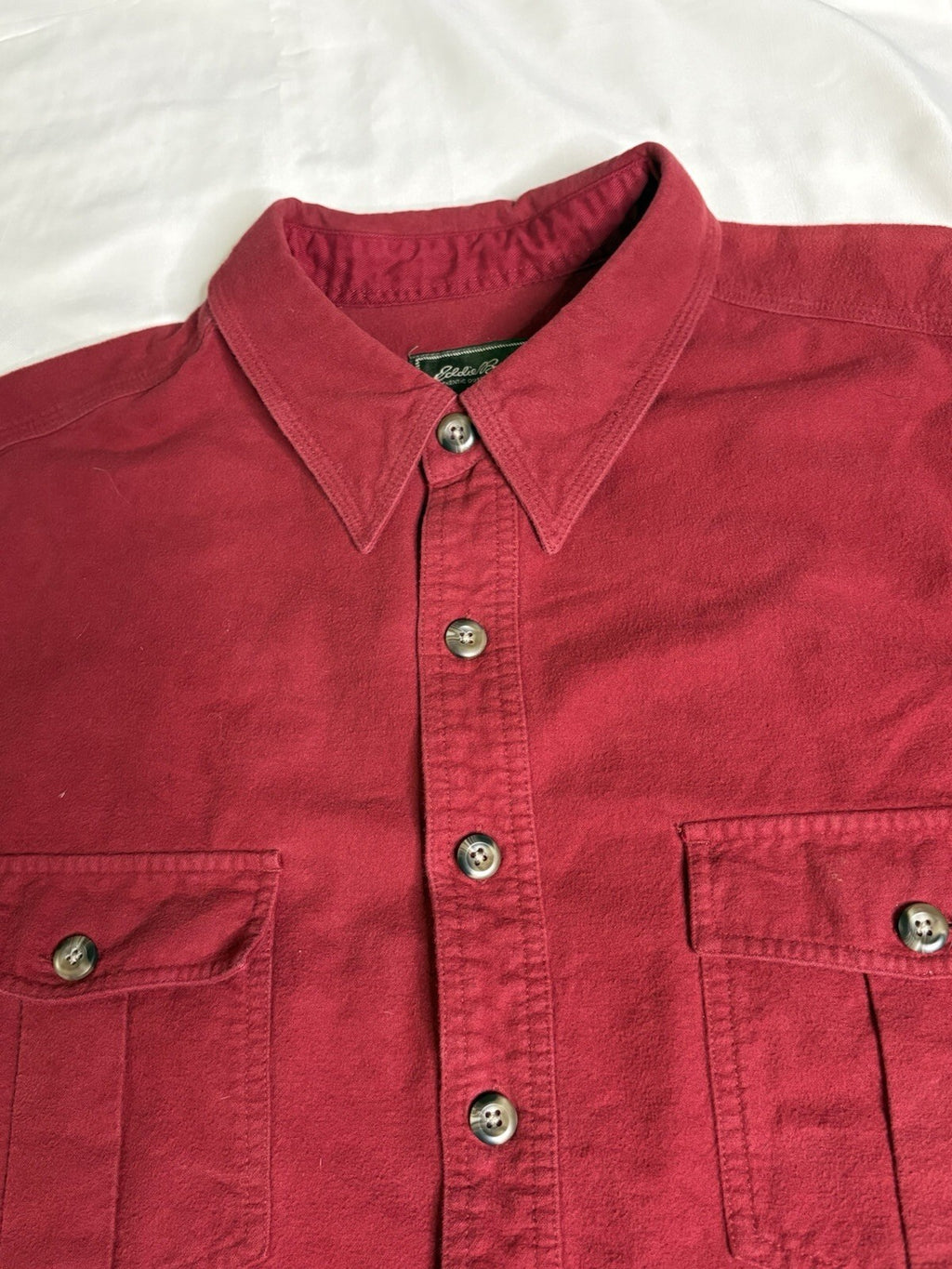 Vintage Eddie Bauer Men's Heavyweight Red Chamois Cotton Fl*