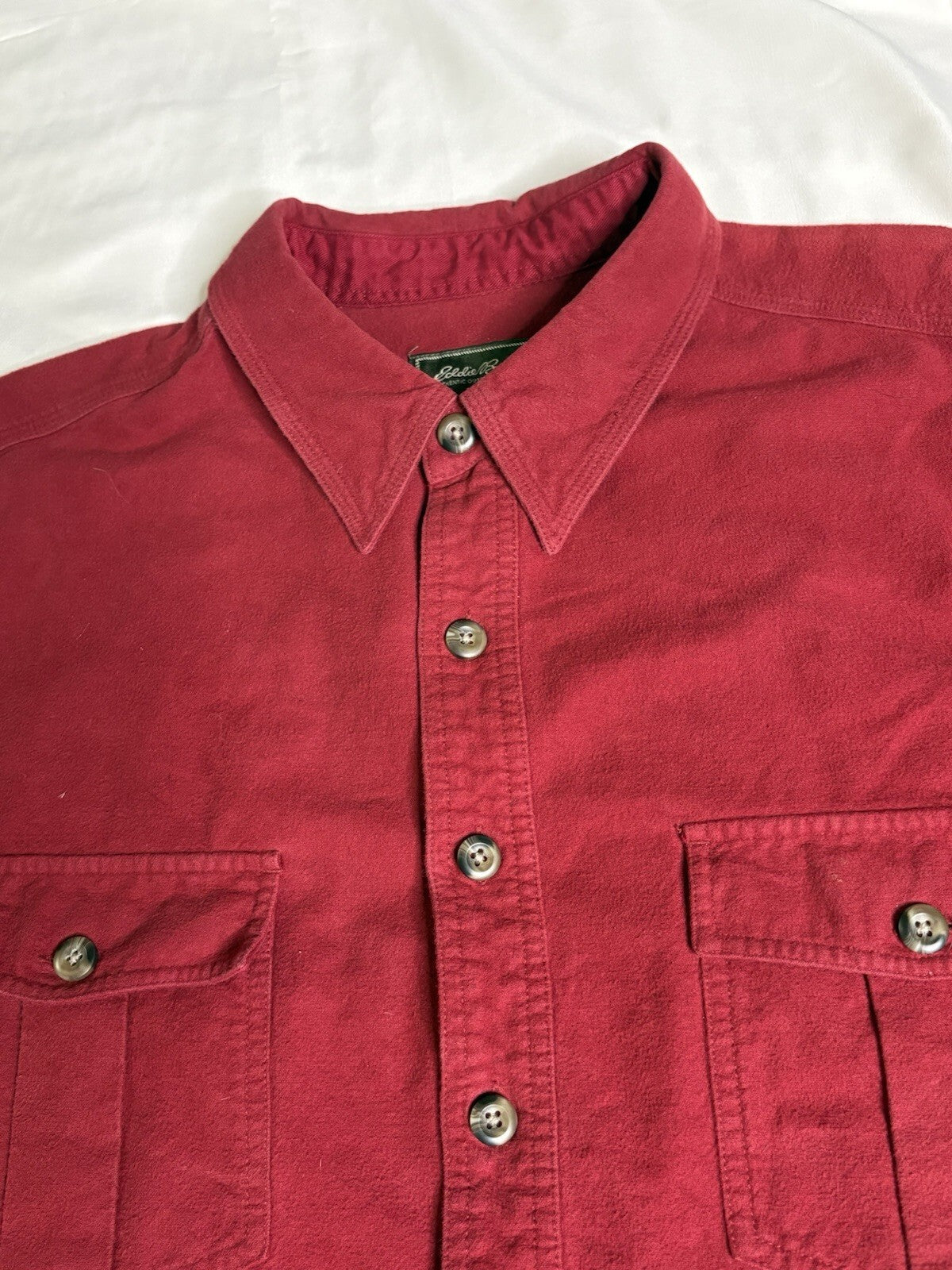 Vintage Eddie Bauer Men's Heavyweight Red Chamois Cotton Fl*