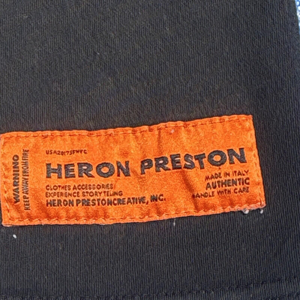 Heron Preston Black Green Heron Graphic T-Shirt Orange Patch
