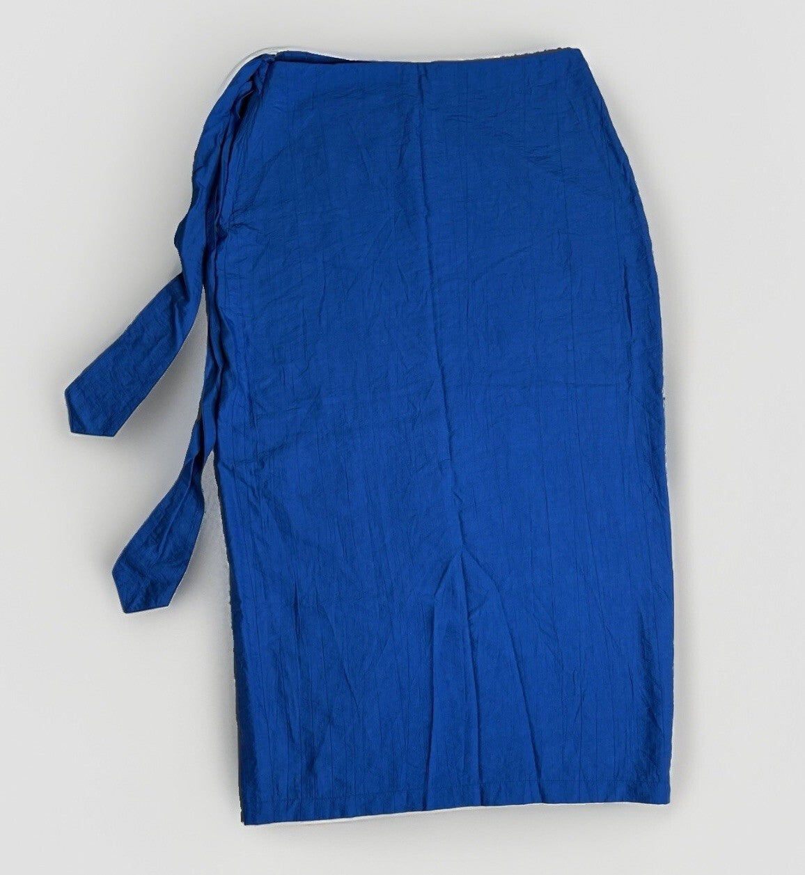 Soul of Mu Sax Blue Lightweight Midi Skirt with Side Tie - N