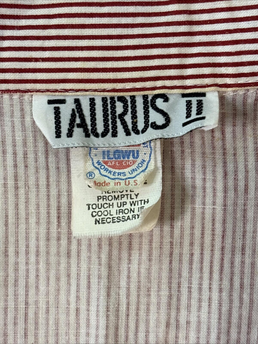 1980s Taurus II Red and White Stripe Union-Made Shirt Dress