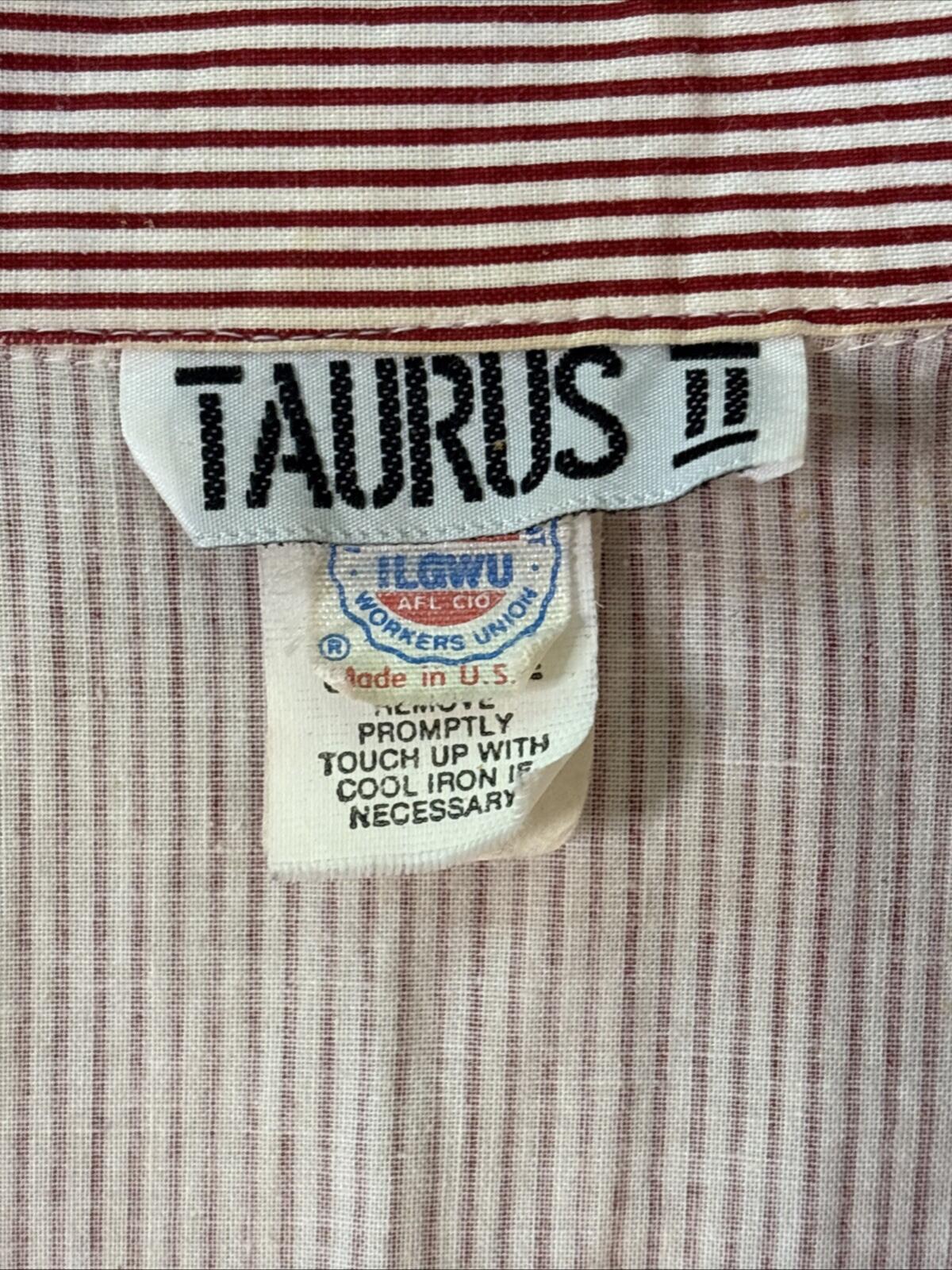 1980s Taurus II Red and White Stripe Union-Made Shirt Dress