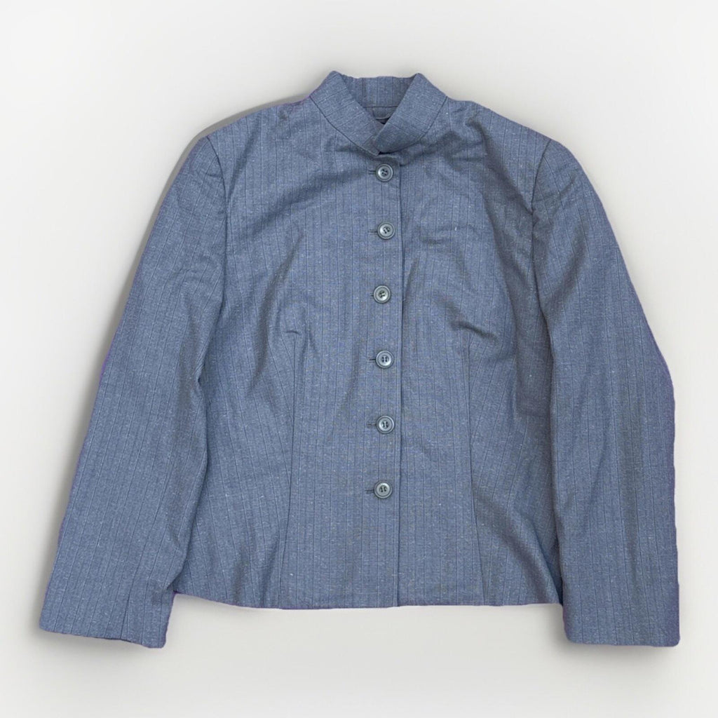 Vintage Charlie Brown Custom Tailor Gray Pinstripe Suit Blaz