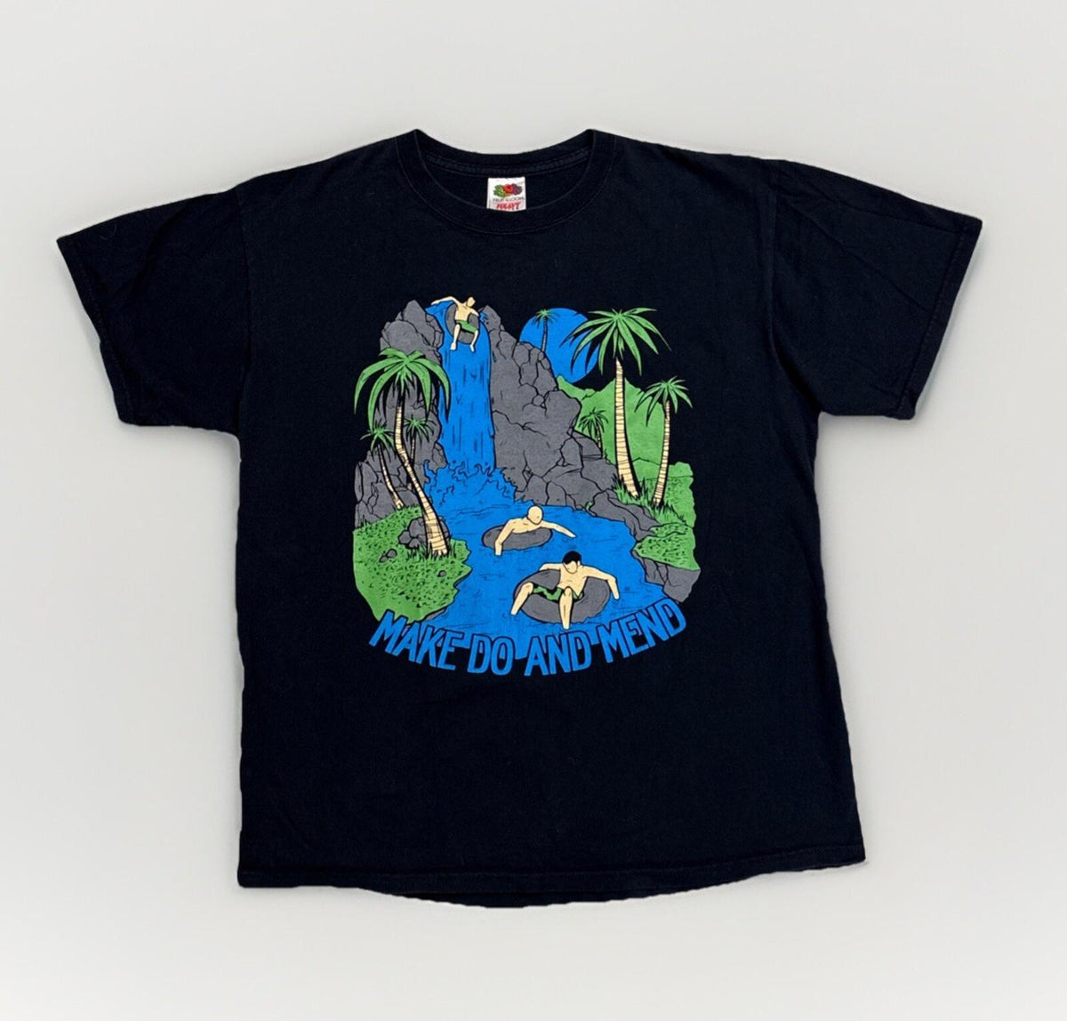 Make Do and Mend Graphic Band Tee Fruit of the Loom HeavyCot