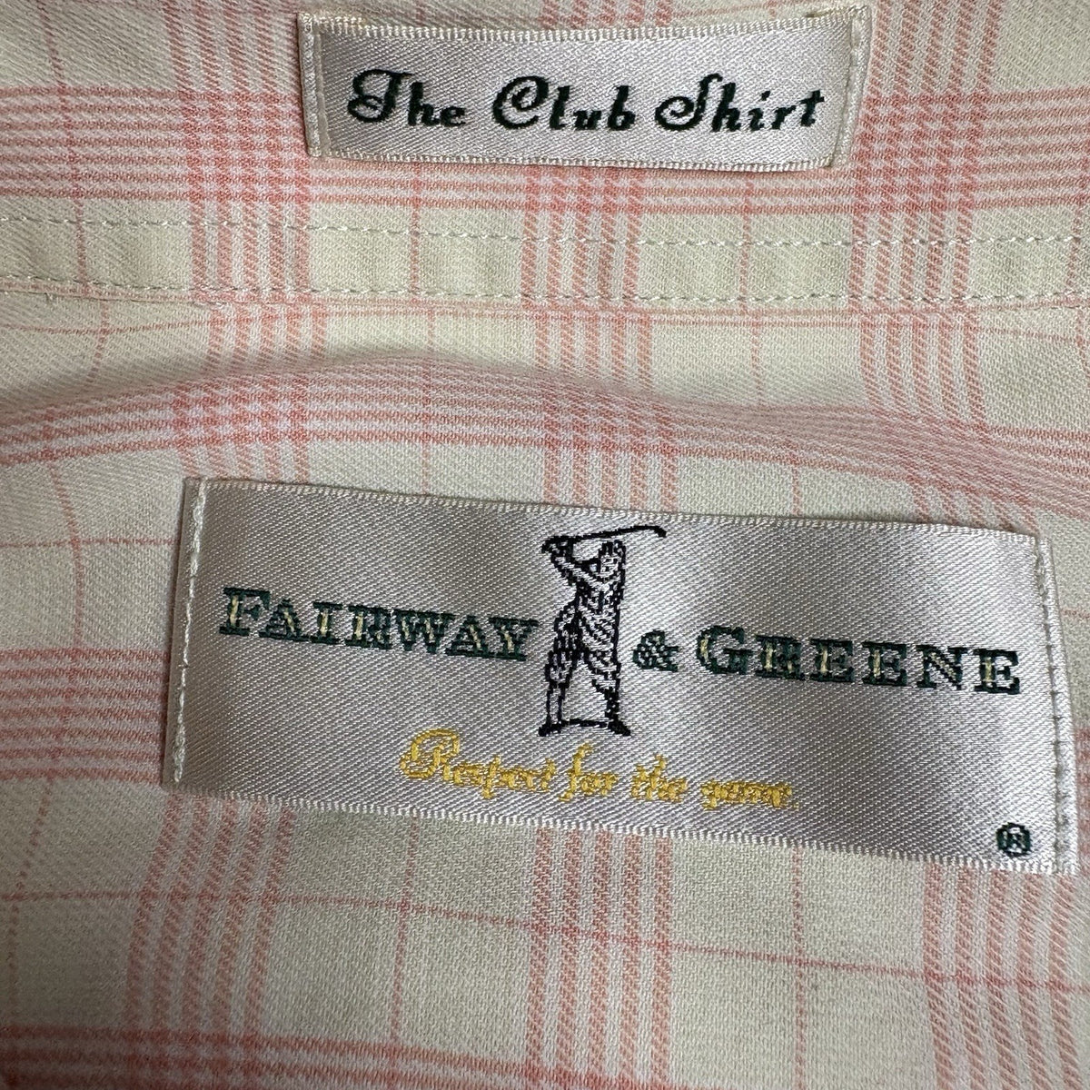 Fairway & Greene "The Club Shirt" Pink Tattersall Plaid 100%