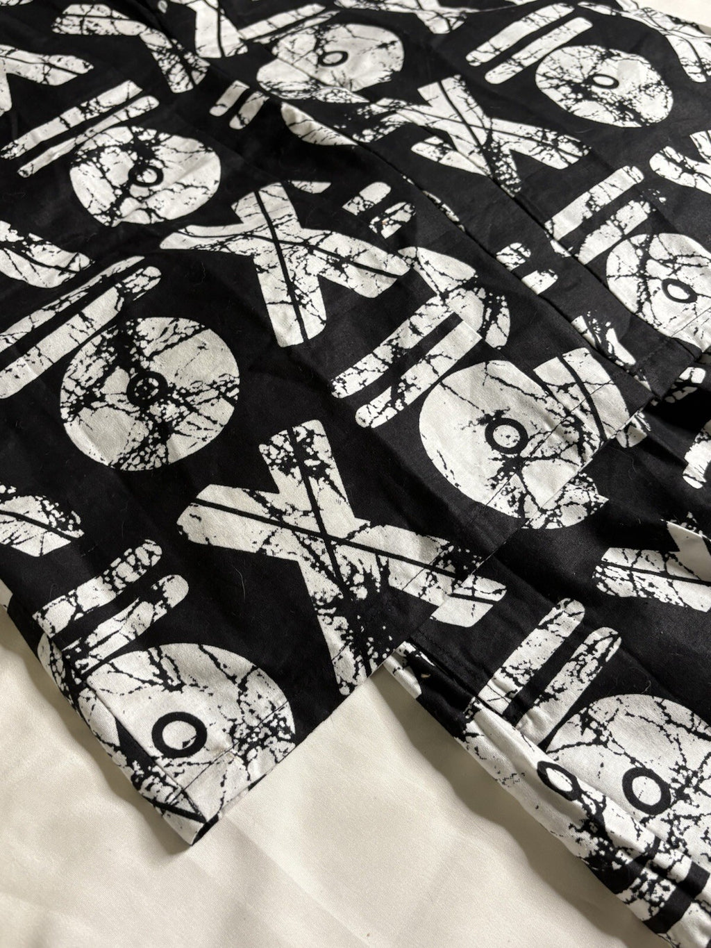 Vintage Ankara Print Black White Two Piece Co Ord Lounge L