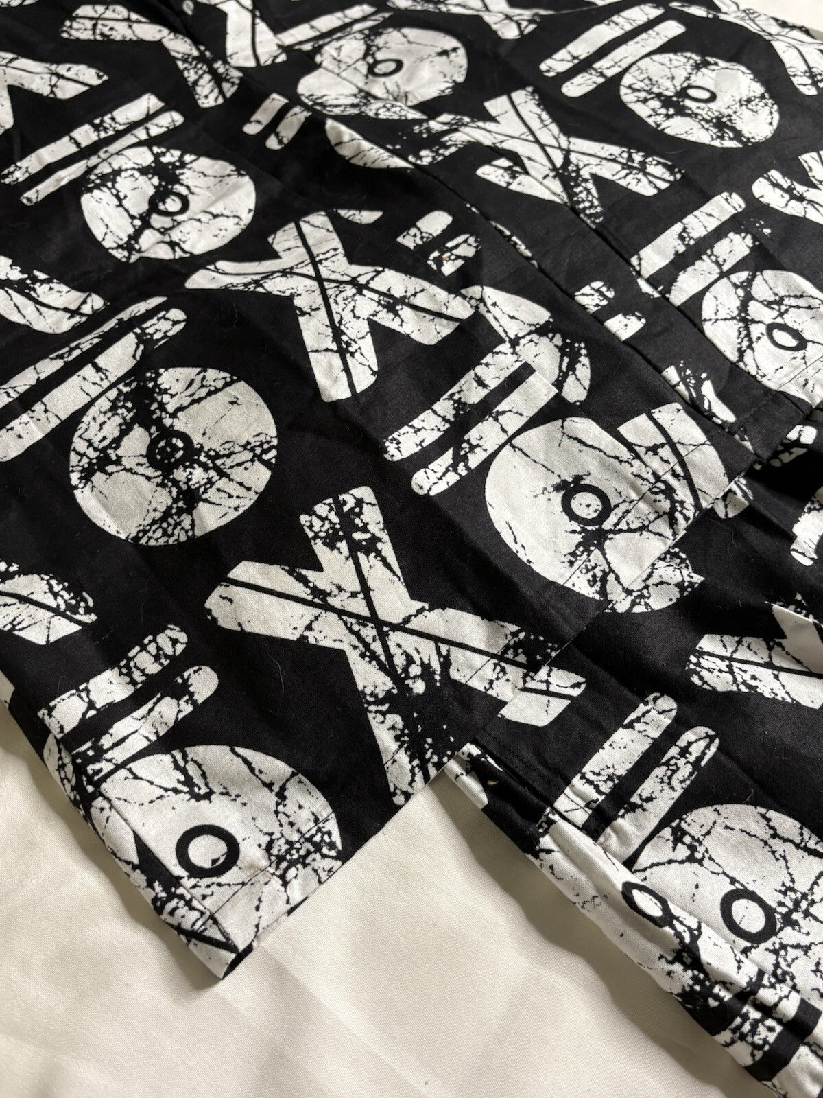 Vintage Ankara Print Black White Two Piece Co Ord Lounge L