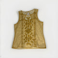 Gorgeous Mustard Sheer Mesh Sleeveless Top with Southwestern