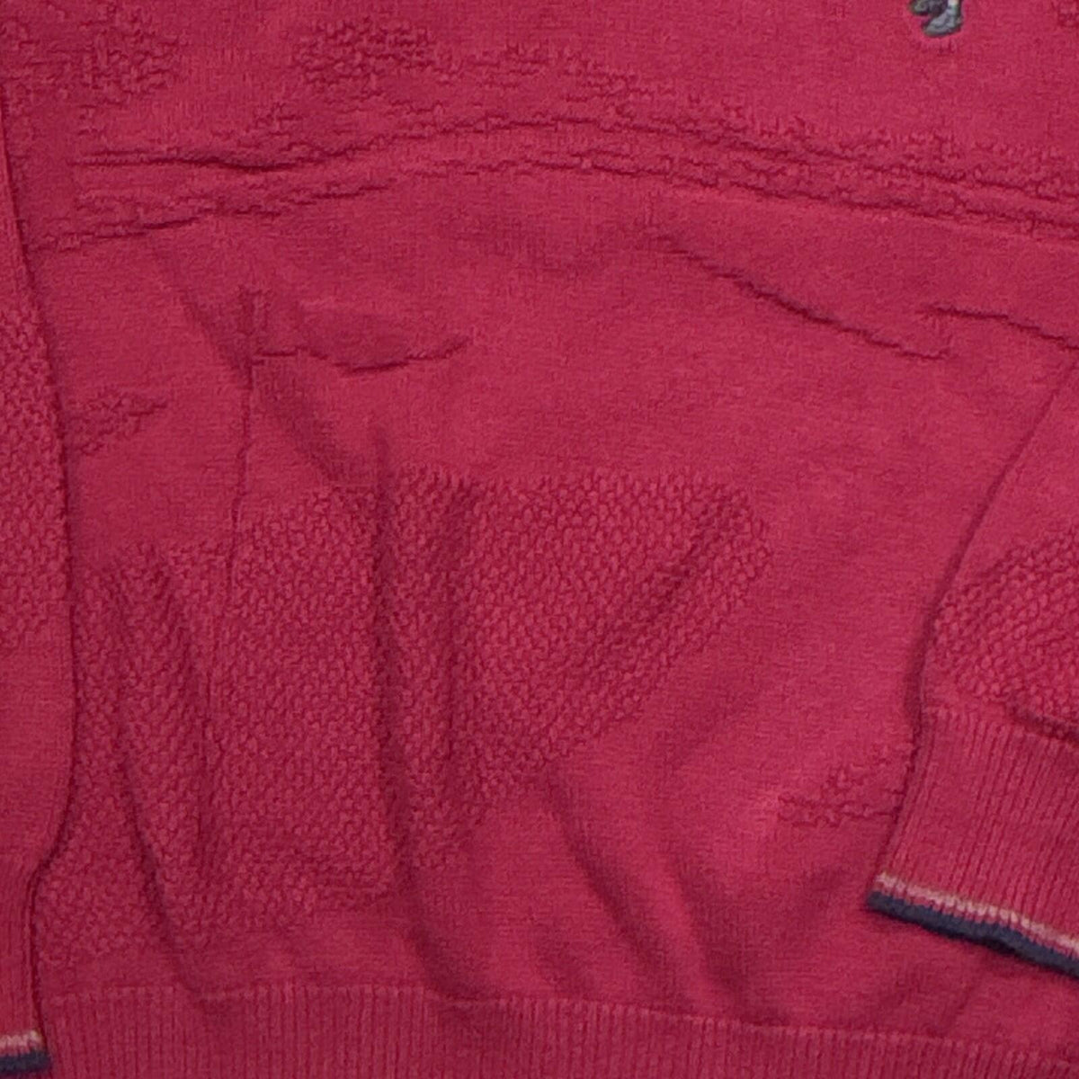 Isle of Cotton Men's XL Red V-Neck Cotton Knit Pullover Swea