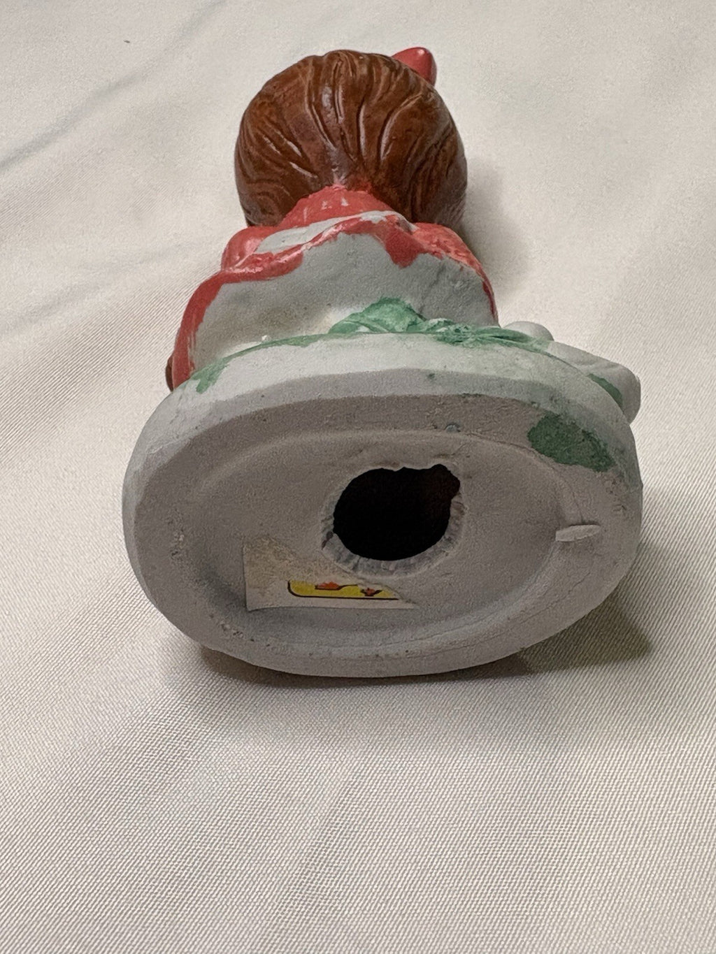 Vintage Mid-Century Hand-Painted Ceramic Girl with Flower Basket and Duck Figure