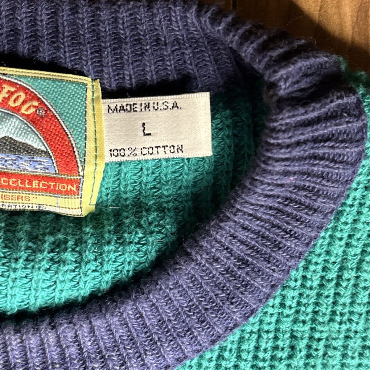 Vintage 90s London Fog Men Large Striped Knit Sweater USA
