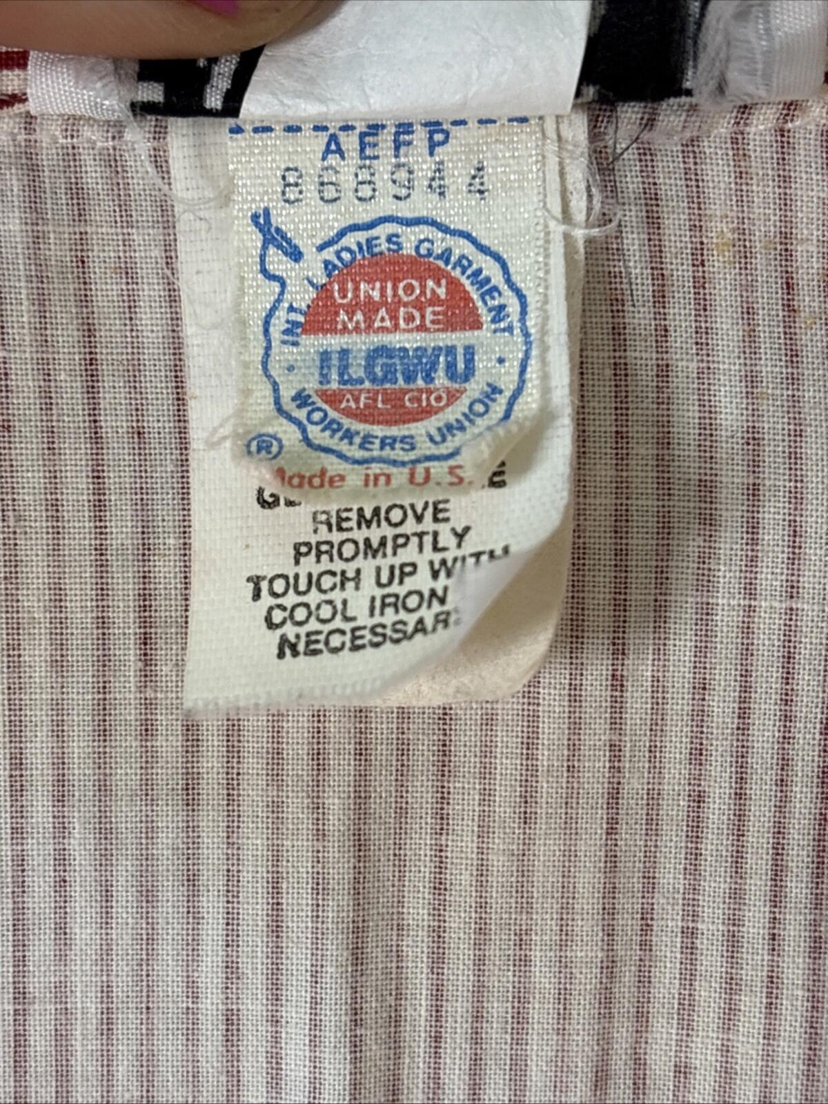 1980s Taurus II Red and White Stripe Union-Made Shirt Dress