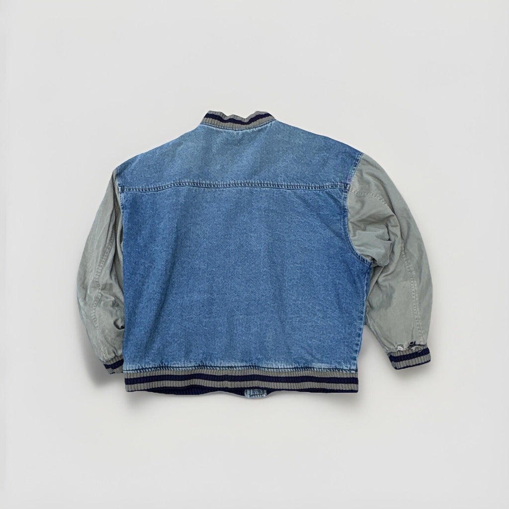 WearGuard Vintage Varsity Jacket XL Blue Gray Quilted Lined