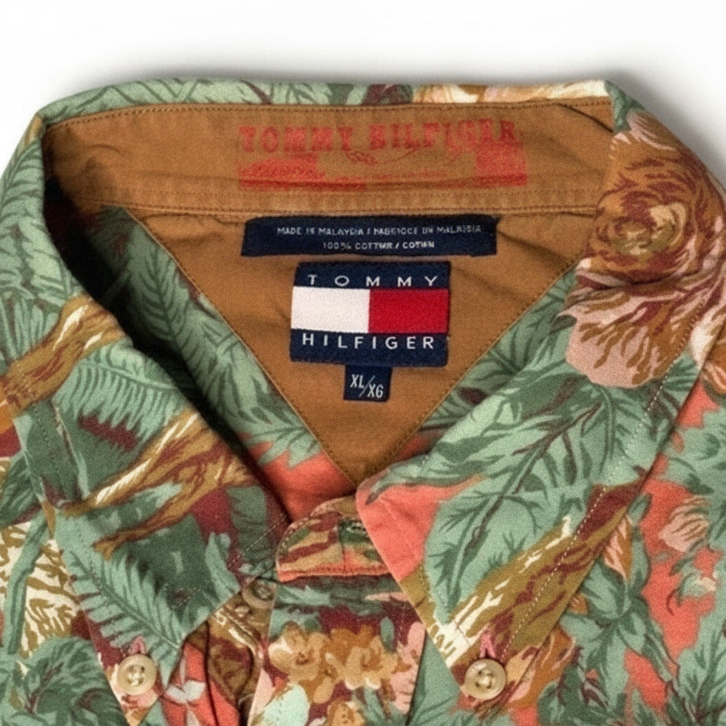 Tommy Hilfiger XL Floral & Deer Print Button-Up Shirt