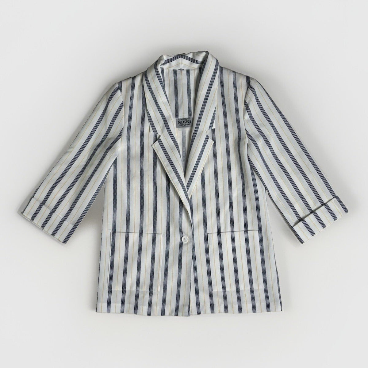 Vintage 1980s Nikki Striped Blazer - Made in USA, Nautical &