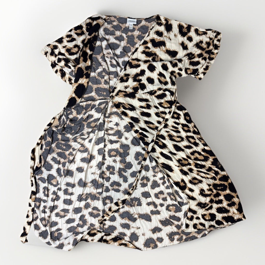 AWARE Vero Moda Eco Leopard Print Wrap Dress Size M
