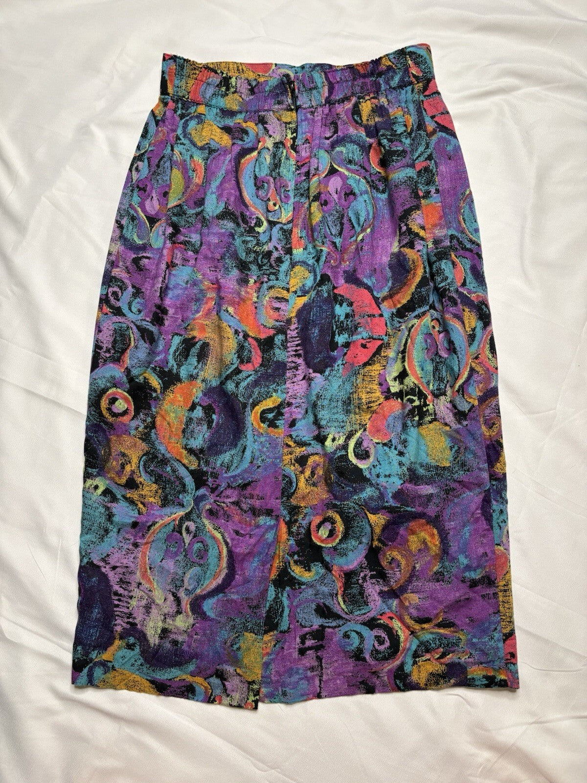 Vintage City Girl California 80s/90s Colorful Abstract Midi