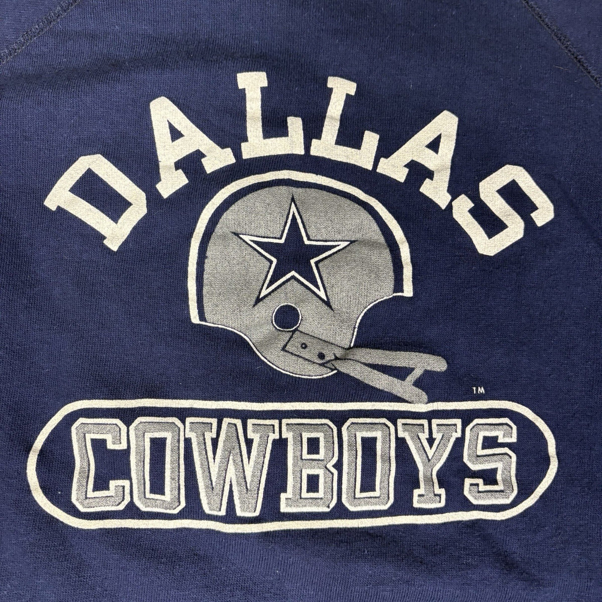 Vintage 80s Champion Dallas Cowboys Navy Blue Raglan Crew