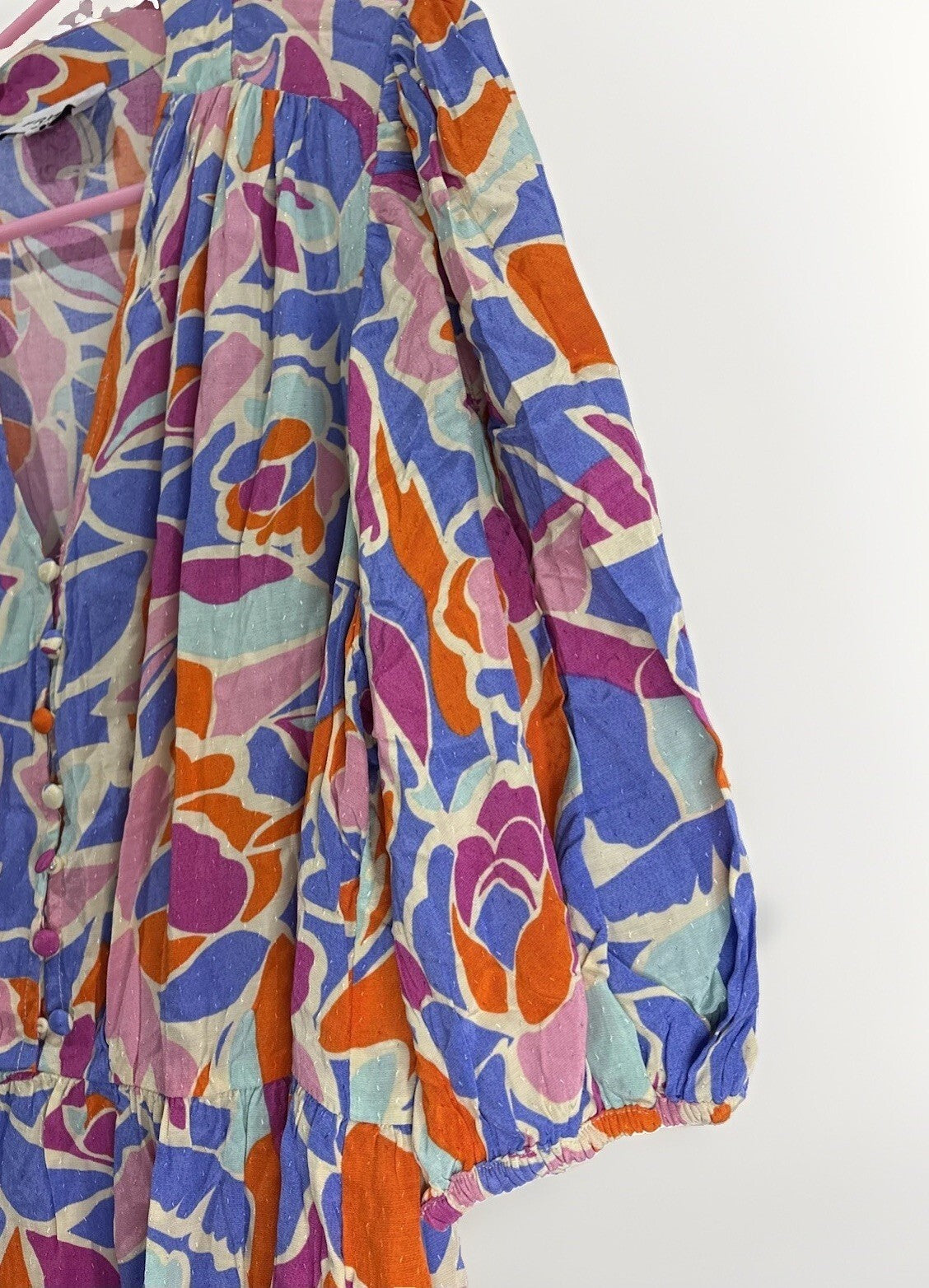 FRNCH Paris Valentine Mini Dress - Vibrant Multi Balloon-Sle
