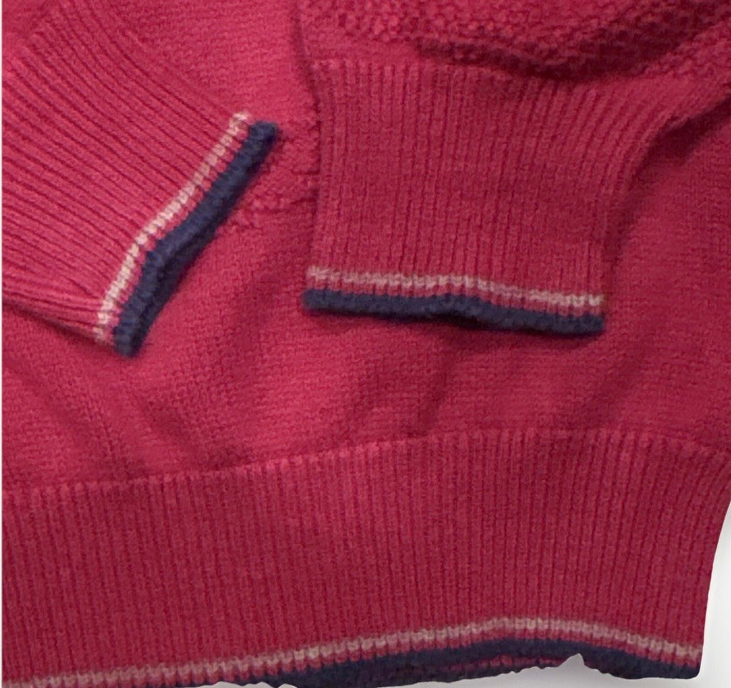 Isle of Cotton Men's XL Red V-Neck Cotton Knit Pullover Swea
