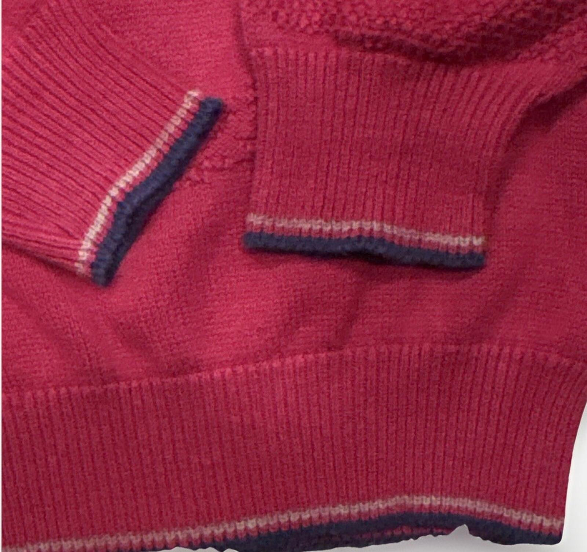 Isle of Cotton Men's XL Red V-Neck Cotton Knit Pullover Swea