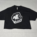 Black Cropped Kississippi Graphic Tee - Large Cotton T-Shirt