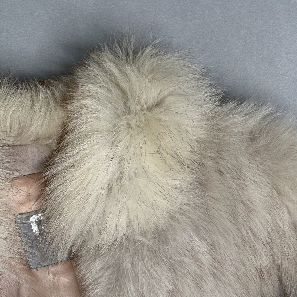 Luxurious Vintage Genuine Fox Fur Coat with Satin Lining - F