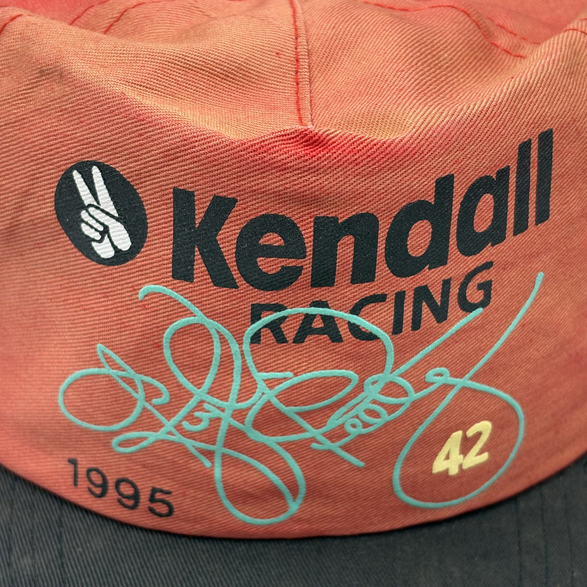 Vintage 1995 Kendall Racing Autographed Red and Black Snap