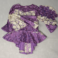 New Hand Tailored Nigerian Aso Ebi Purple Lace Top S